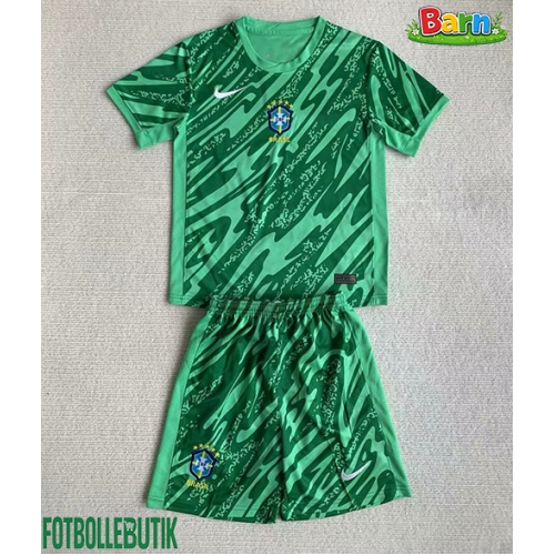 Brasilien Målvakt Hemmaställ Barn Copa America 2024 Kortärmad (+ Korta byxor)